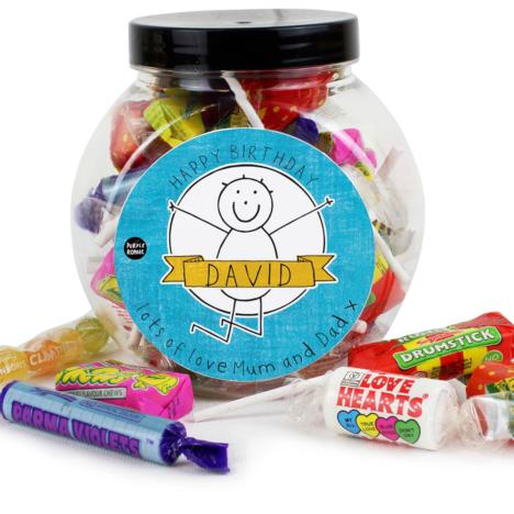 Personalised Purple Ronnie For Him Celebration 250g Sweet Jar £8.99